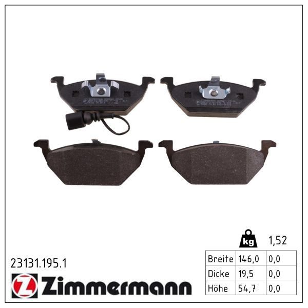 Гальмівні колодки дискові ZIMMERMANN 231311951 - zapix