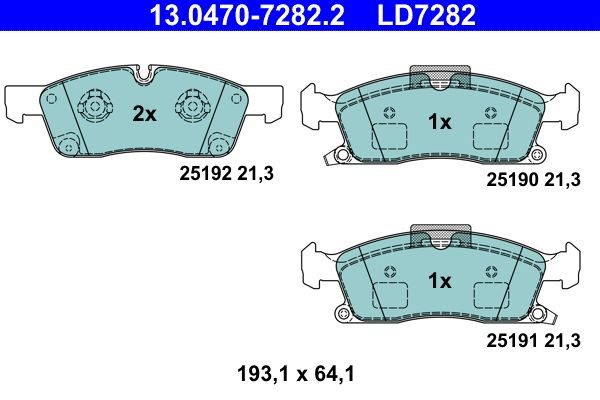 Гальмівні колодки дискові ATE 13047072822 - zapix
