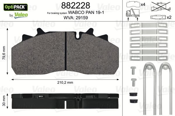 Гальмівні колодки дискові VALEO 882228 - zapix