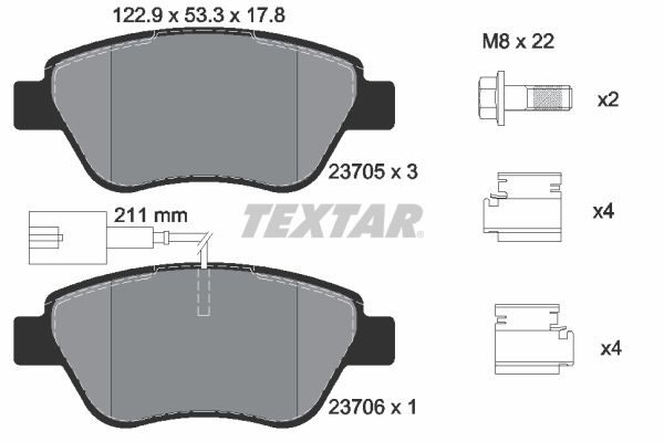 Гальмівні колодки дискові TEXTAR 2370502 - zapix