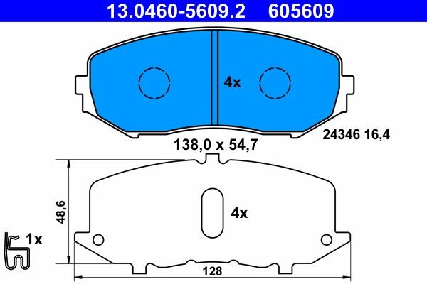 Гальмівні колодки дискові ATE 13046056092 - zapix