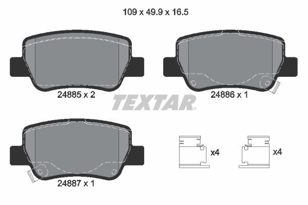 Гальмівні колодки дискові TEXTAR 2488501 - zapix