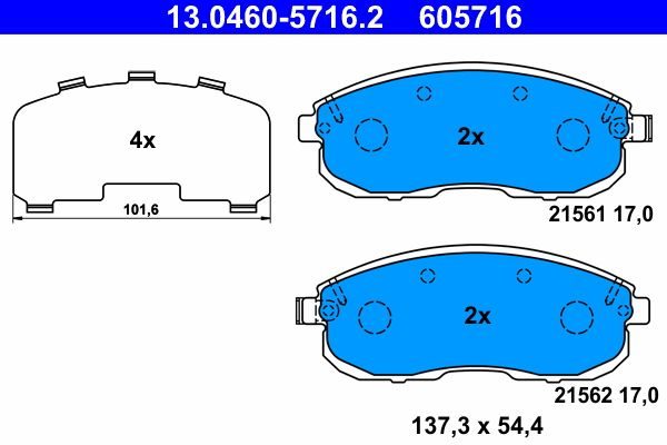 Гальмівні колодки дискові ATE 13046057162 - zapix