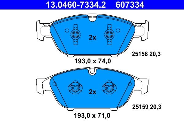 Гальмівні колодки дискові ATE 13046073342 - zapix