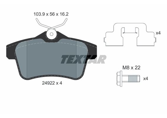 Гальмівні колодки дискові TEXTAR 2492204 - zapix