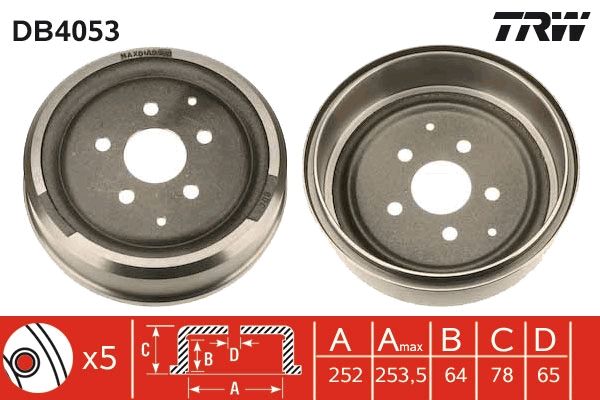 Гальмівний барабан TRW DB4053 - zapix