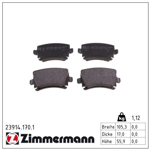 Гальмівні колодки дискові ZIMMERMANN 239141701 - zapix