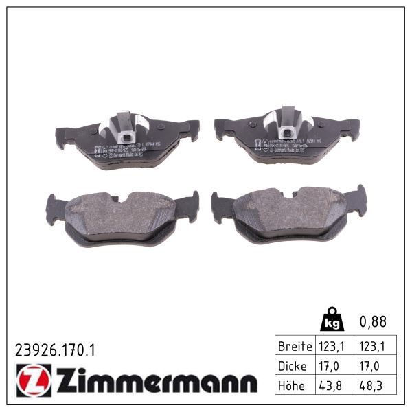 Гальмівні колодки дискові ZIMMERMANN 239261701 - zapix