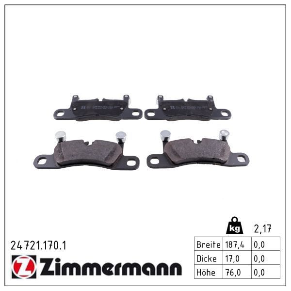 Гальмівні колодки дискові ZIMMERMANN 247211701 - zapix