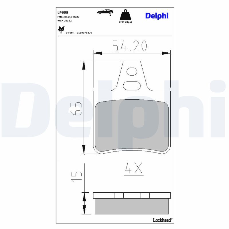 Гальмівні колодки дискові DELPHI LP655 - zapix