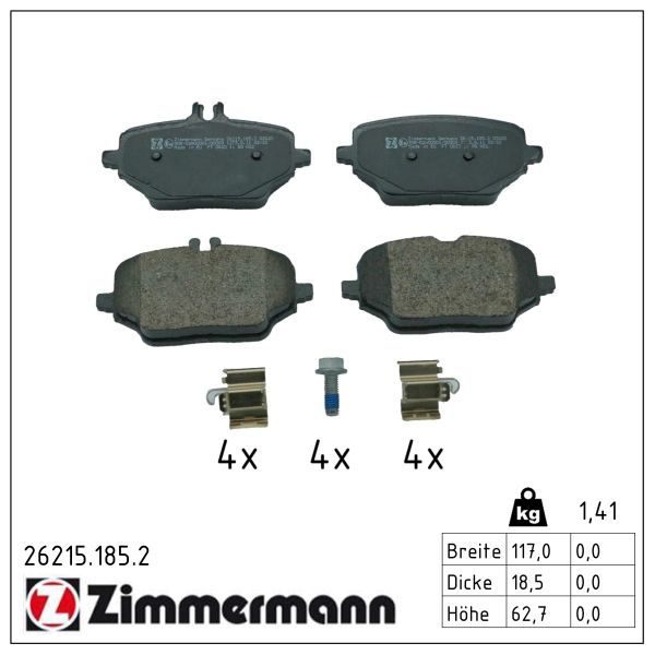 Гальмівні колодки дискові ZIMMERMANN 262151852 - zapix