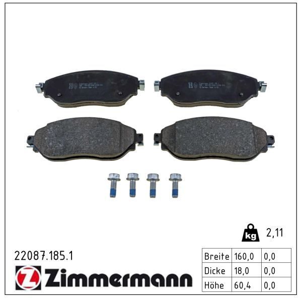 Гальмівні колодки дискові ZIMMERMANN 220871851 - zapix