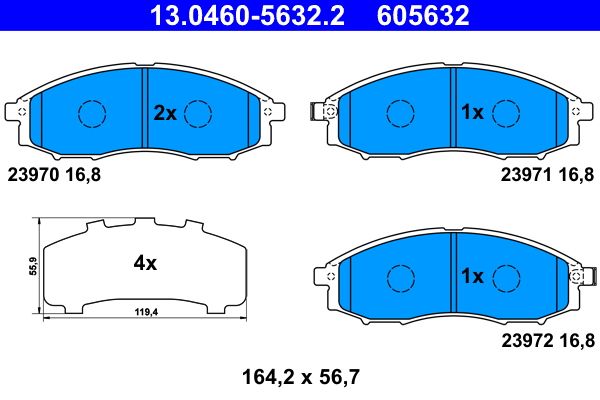 Гальмівні колодки дискові ATE 13046056322 - zapix