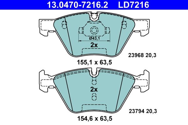 Гальмівні колодки дискові ATE 13047072162 - zapix