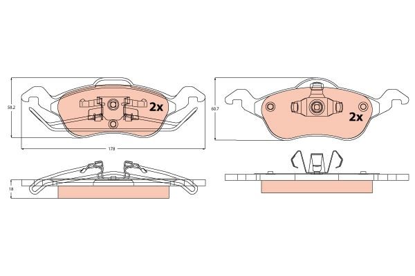 Гальмівні колодки дискові TRW GDB1358