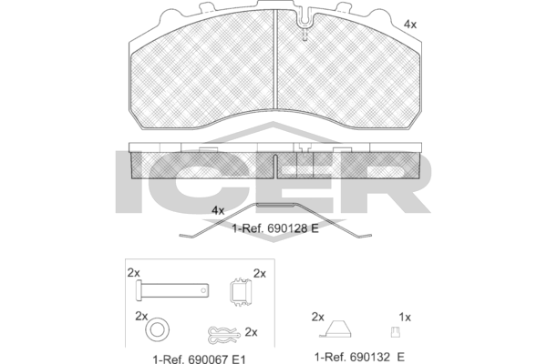Гальмівні колодки дискові ICER 151194066 - zapix