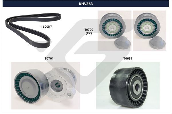 Комплект поліклинових ременів HUTCHINSON KHV263 - zapix