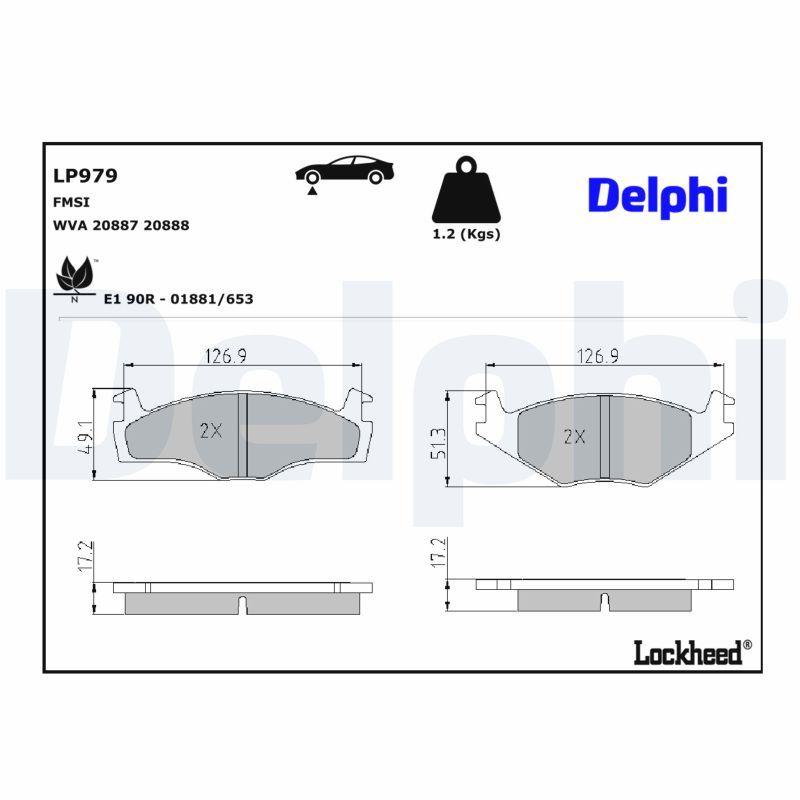 Гальмівні колодки дискові DELPHI LP979 - zapix