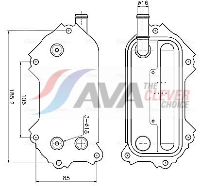 Оливний радіатор двигуна AVA QUALITY COOLING TO3792 - zapix