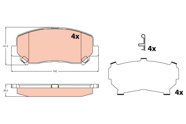 Гальмівні колодки дискові TRW GDB2246 - zapix
