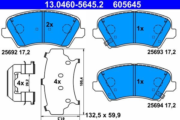 Гальмівні колодки дискові ATE 13046056452 - zapix