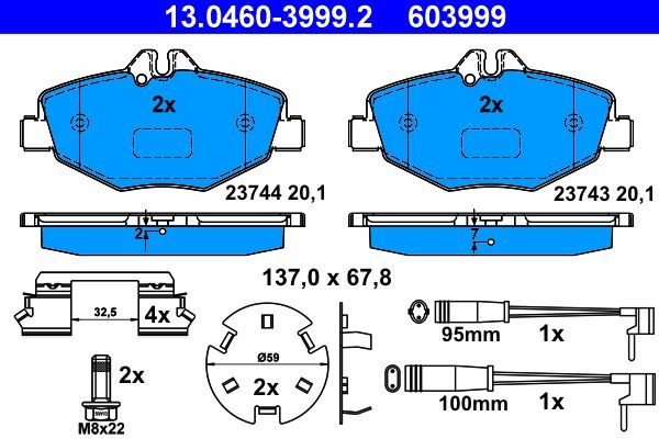 Гальмівні колодки дискові ATE 13046039992 - zapix