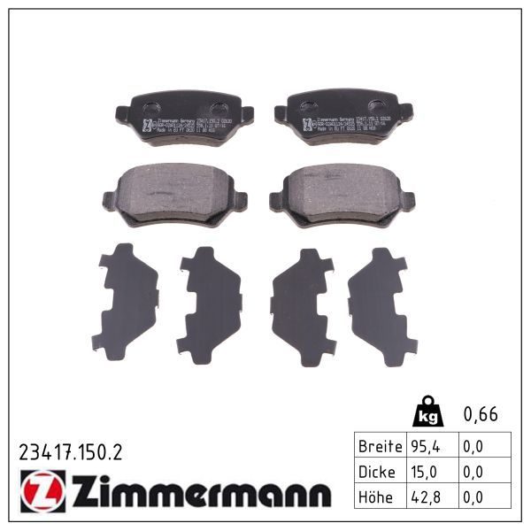 Гальмівні колодки дискові ZIMMERMANN 234171502 - zapix