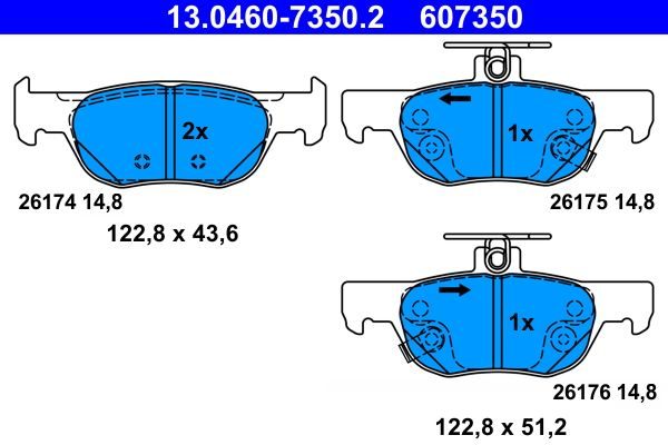 Гальмівні колодки дискові ATE 13046073502 - zapix