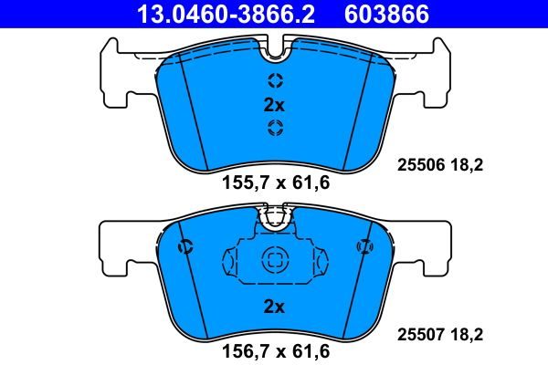 Гальмівні колодки дискові ATE 13046038662 - zapix