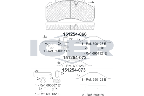 Гальмівні колодки дискові ICER 151254072 - zapix