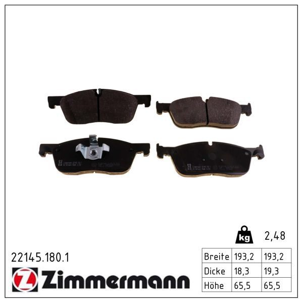 Гальмівні колодки дискові ZIMMERMANN 221451801 - zapix