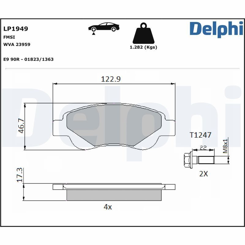 Гальмівні колодки дискові DELPHI LP1949