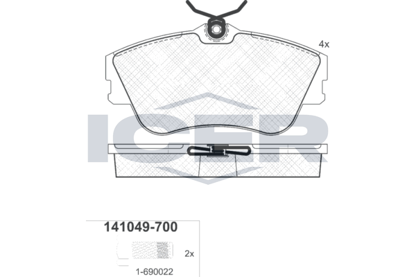 Гальмівні колодки дискові ICER 141049700 - zapix