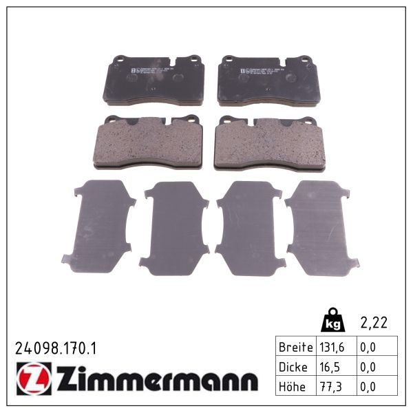 Гальмівні колодки дискові ZIMMERMANN 240981701 - zapix
