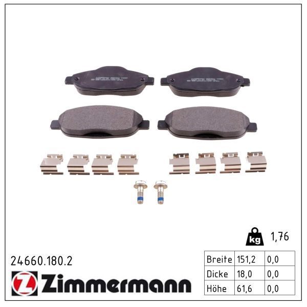 Гальмівні колодки дискові ZIMMERMANN 246601802 - zapix