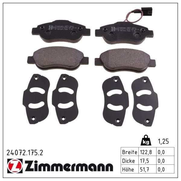 Гальмівні колодки дискові ZIMMERMANN 240721752 - zapix