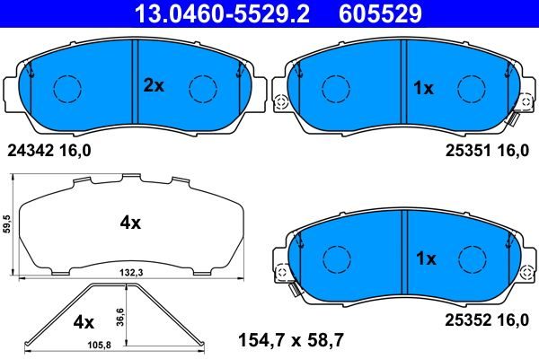 Гальмівні колодки дискові ATE 13046055292 - zapix