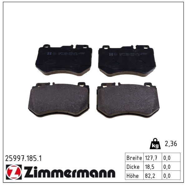 Гальмівні колодки дискові ZIMMERMANN 259971851 - zapix