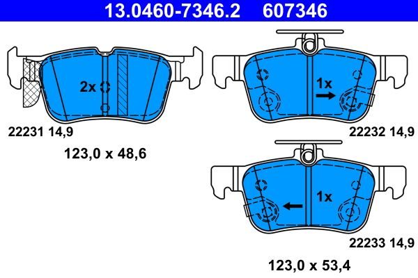 Гальмівні колодки дискові ATE 13046073462 - zapix