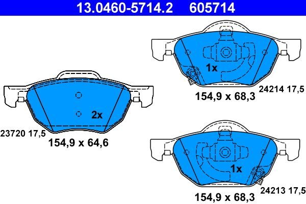 Гальмівні колодки дискові ATE 13046057142 - zapix