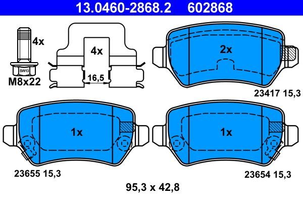 Гальмівні колодки дискові ATE 13046028682 - zapix