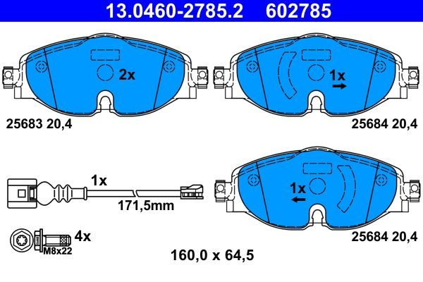 Гальмівні колодки дискові ATE 13046027852 - zapix