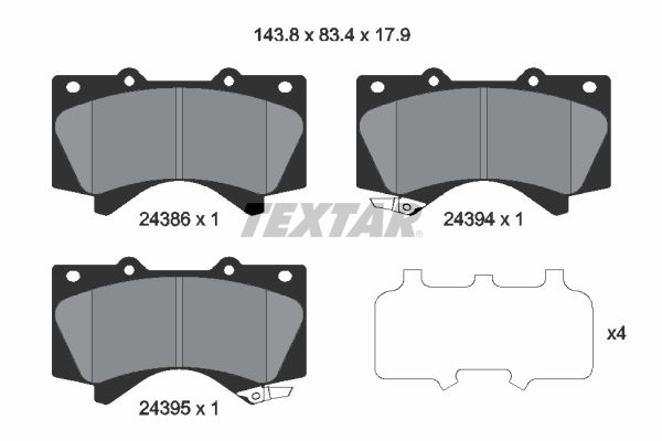 Гальмівні колодки дискові TEXTAR 2438601 - zapix
