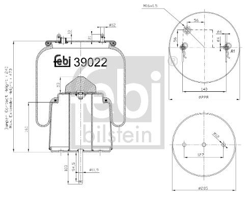 Пневматична підвіска FEBI BILSTEIN 39022 - zapix