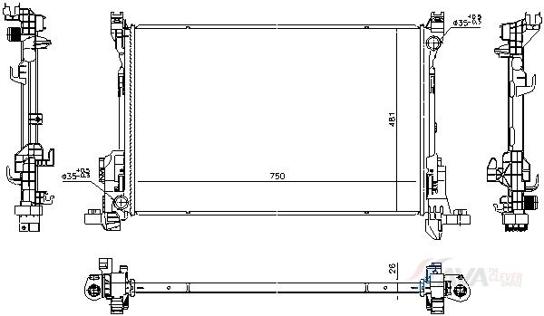 Радіатор охолодження двигуна AVA QUALITY COOLING RT2694 - zapix