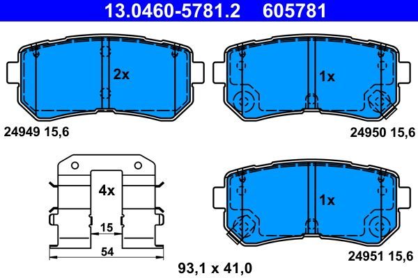 Гальмівні колодки дискові ATE 13046057812 - zapix