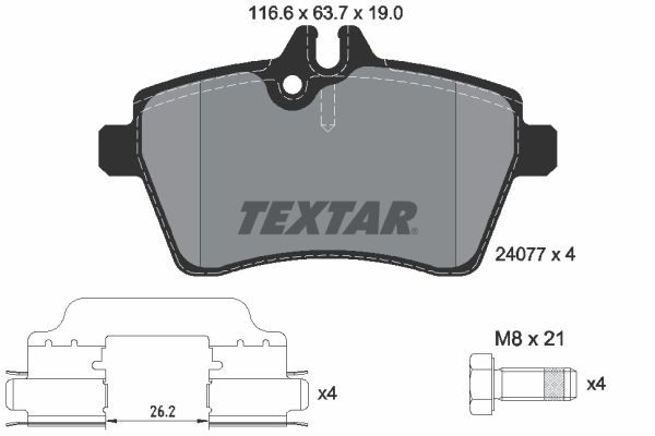 Гальмівні колодки дискові TEXTAR 2407702