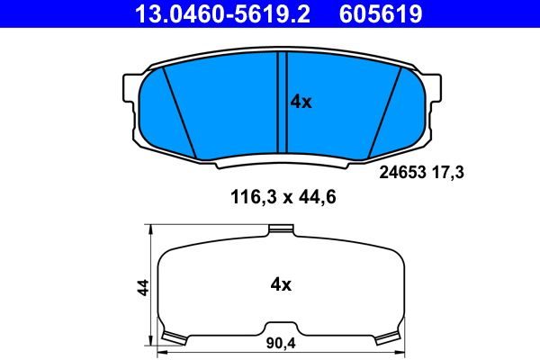 Гальмівні колодки дискові ATE 13046056192 - zapix
