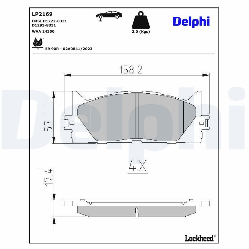 Тормозные колодки дисковые DELPHI LP2169