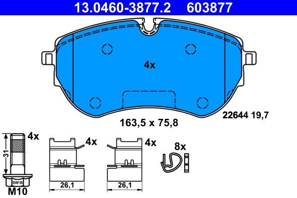 Гальмівні колодки дискові ATE 13046038772 - zapix